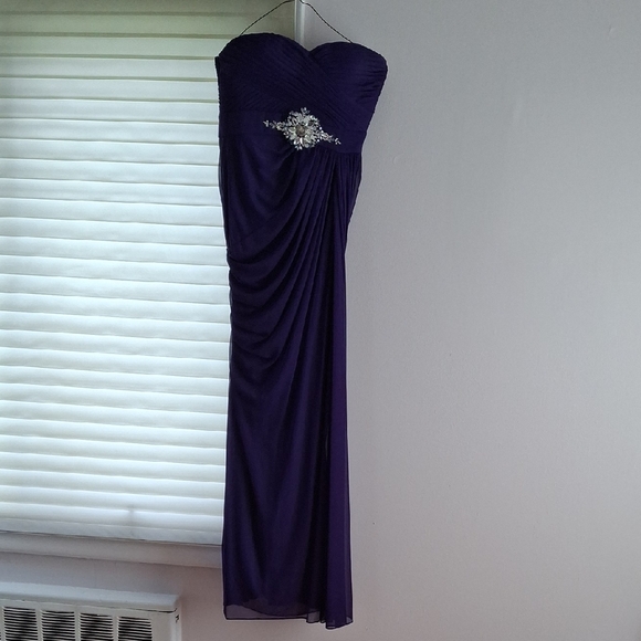 Adrianna Papell Purple Strapless Sweetheart Dress - Picture 1 of 4